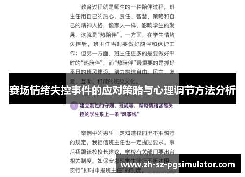 赛场情绪失控事件的应对策略与心理调节方法分析